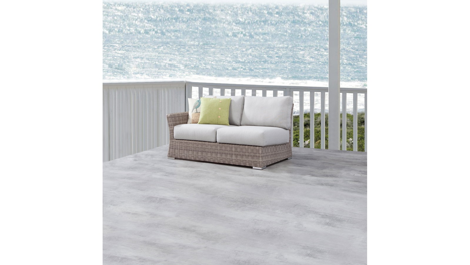 Savannah Outdoor Wicker Two Seat One Arm Module