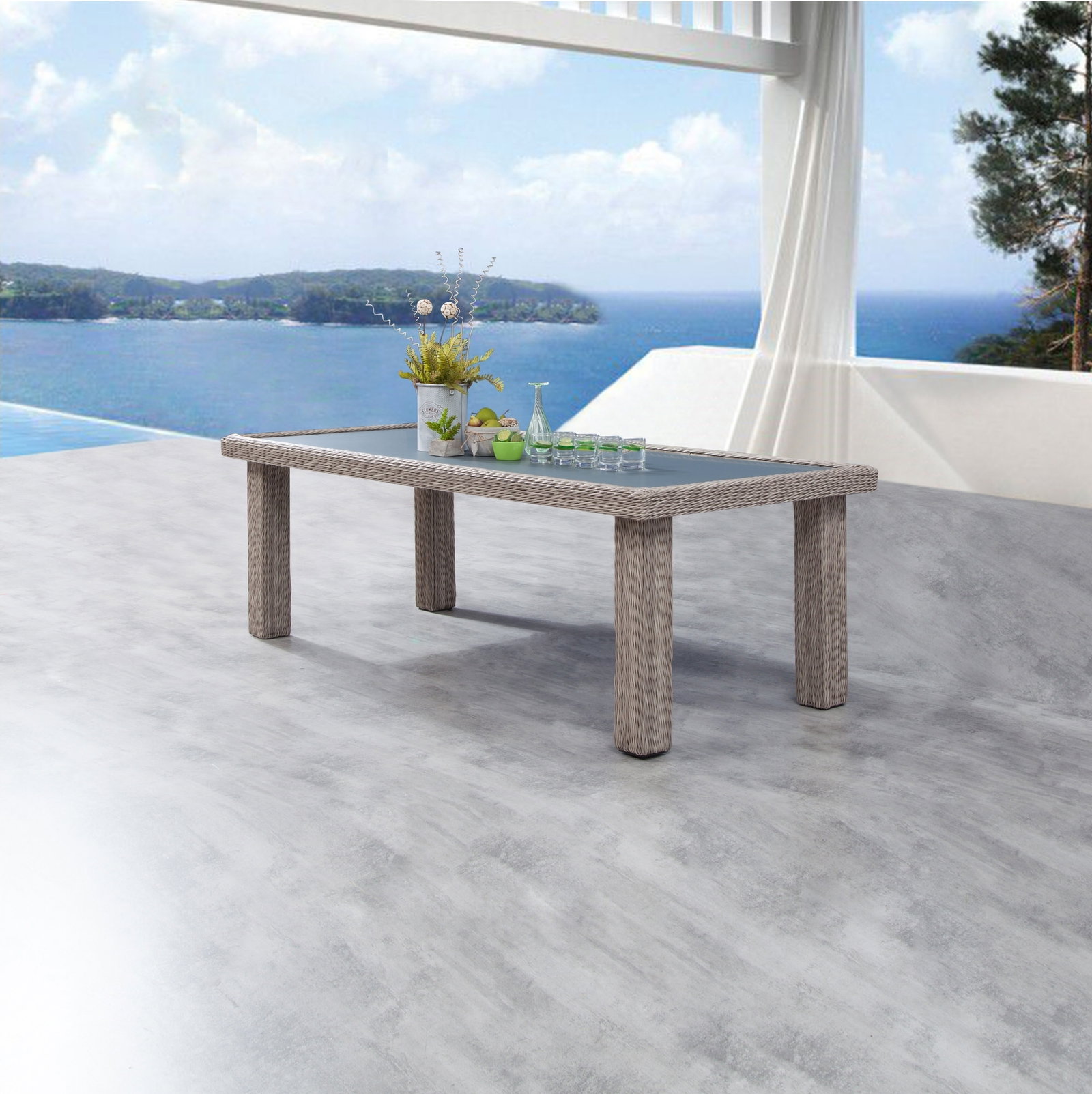 Savannah Outdoor Wicker Dining Table