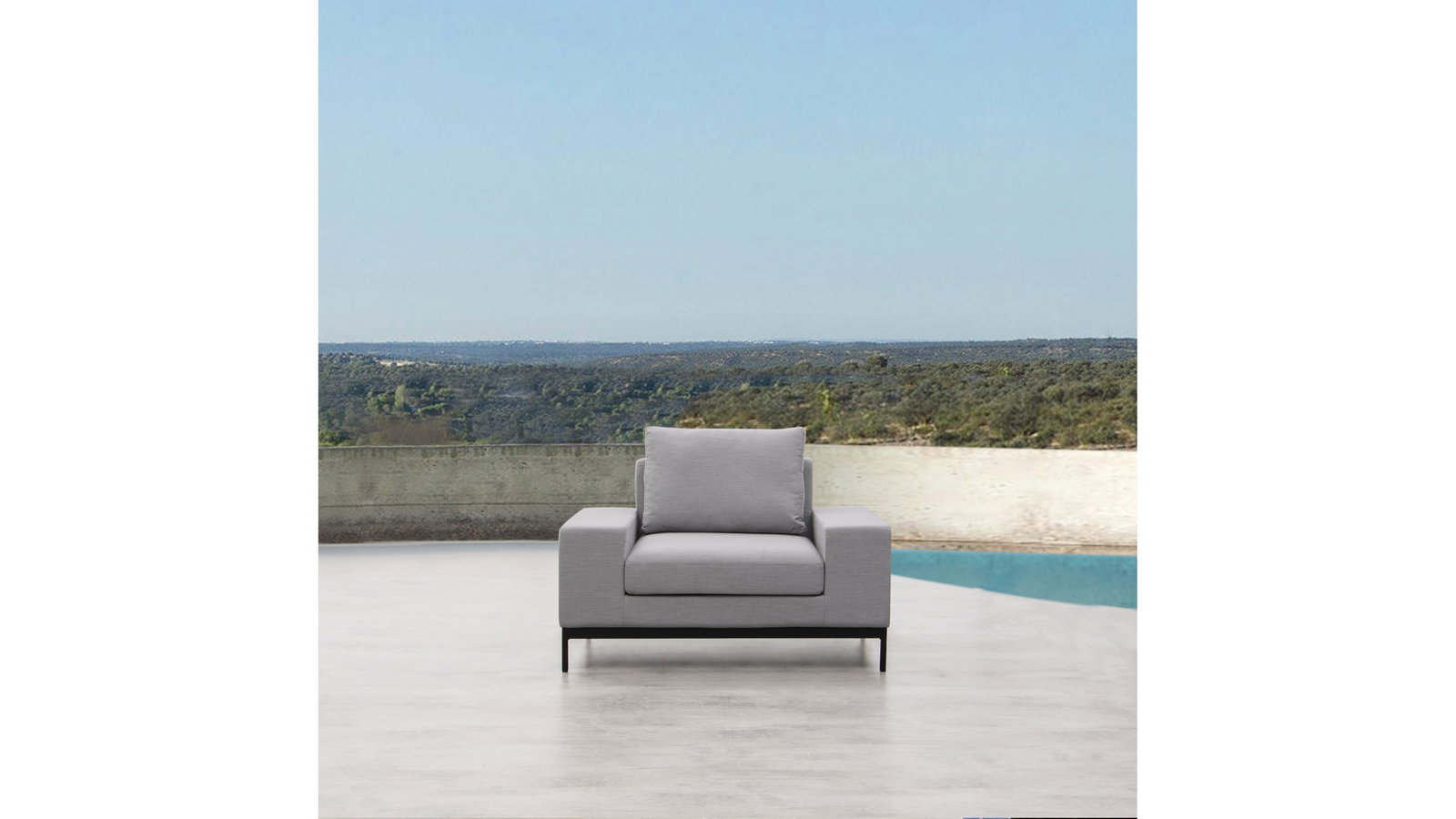 JUNE Outdoor Fabric Armchair (Fabric Colour-sunbrella Lead Chine - SKU917535) 2