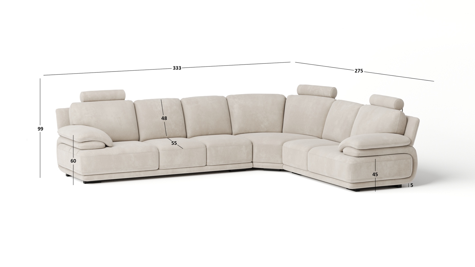 Juliet Fabric Corner Lounge Option D