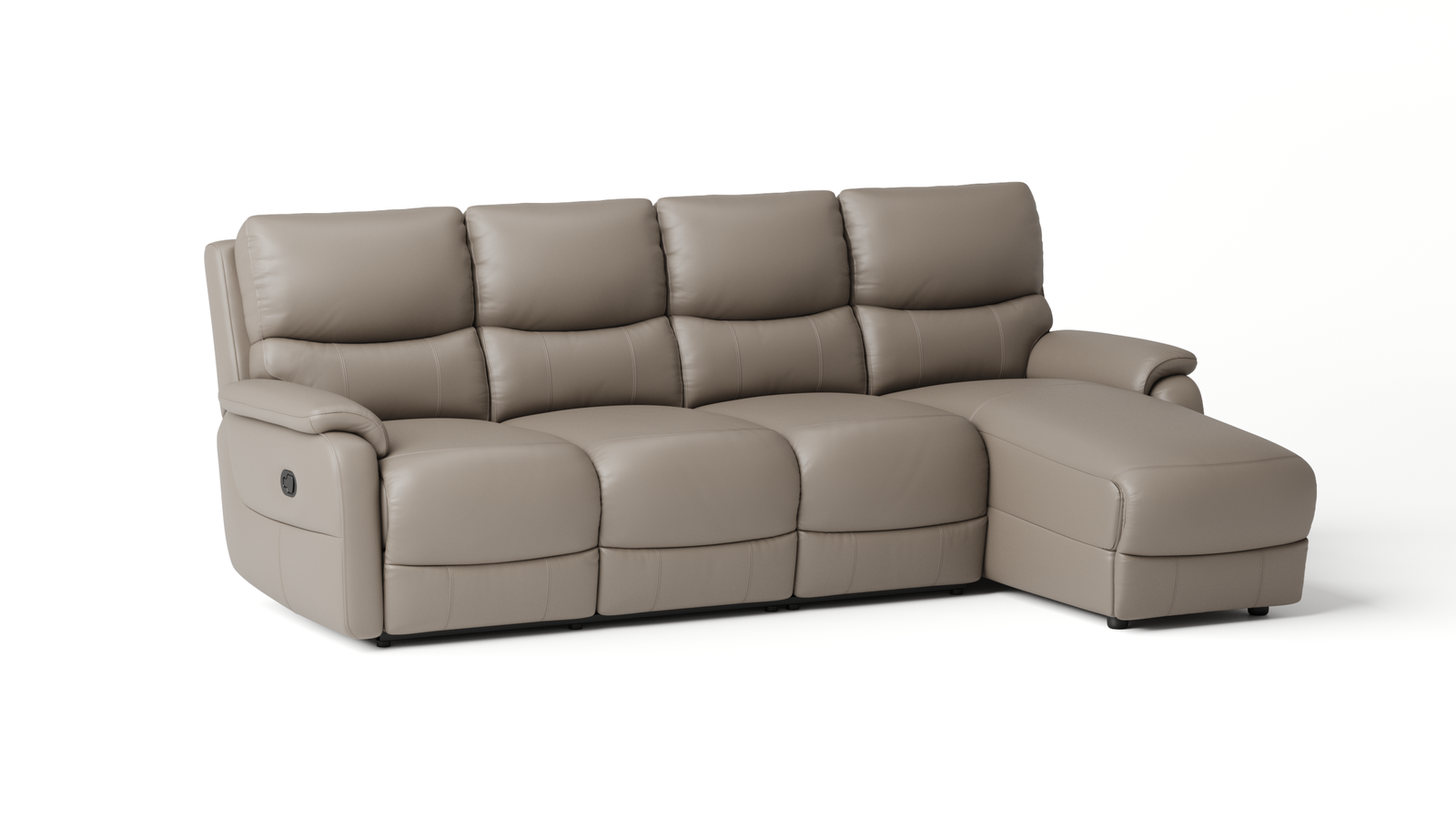 Kelsea Leather Chaise Lounge Option B with Manual Recliner