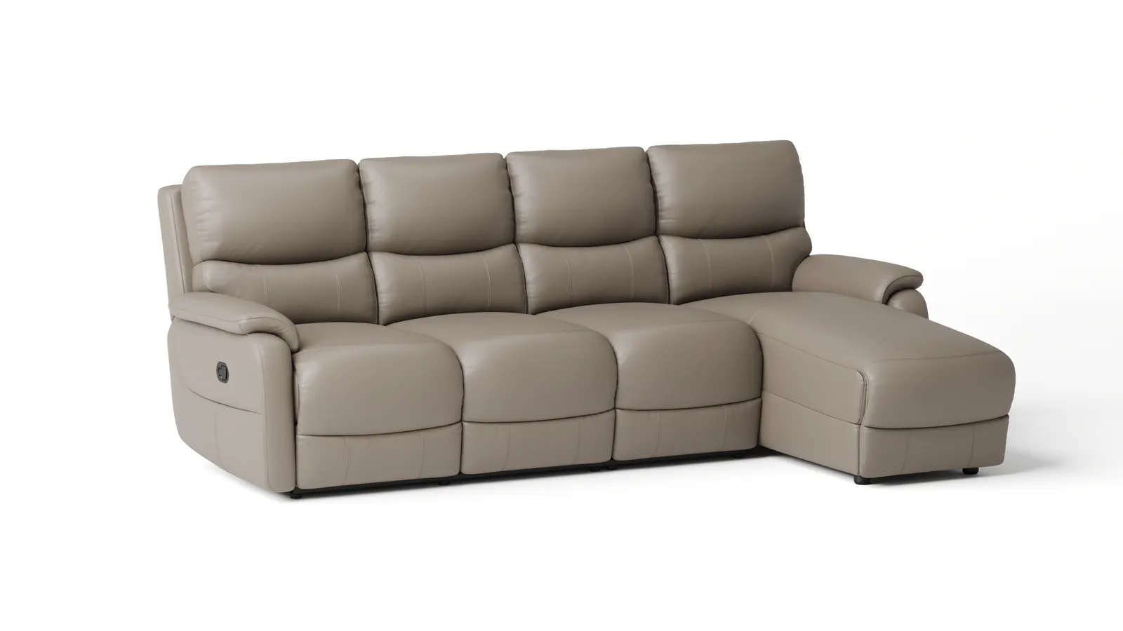 Kelsea Leather Chaise Lounge Option B with Manual Recliner