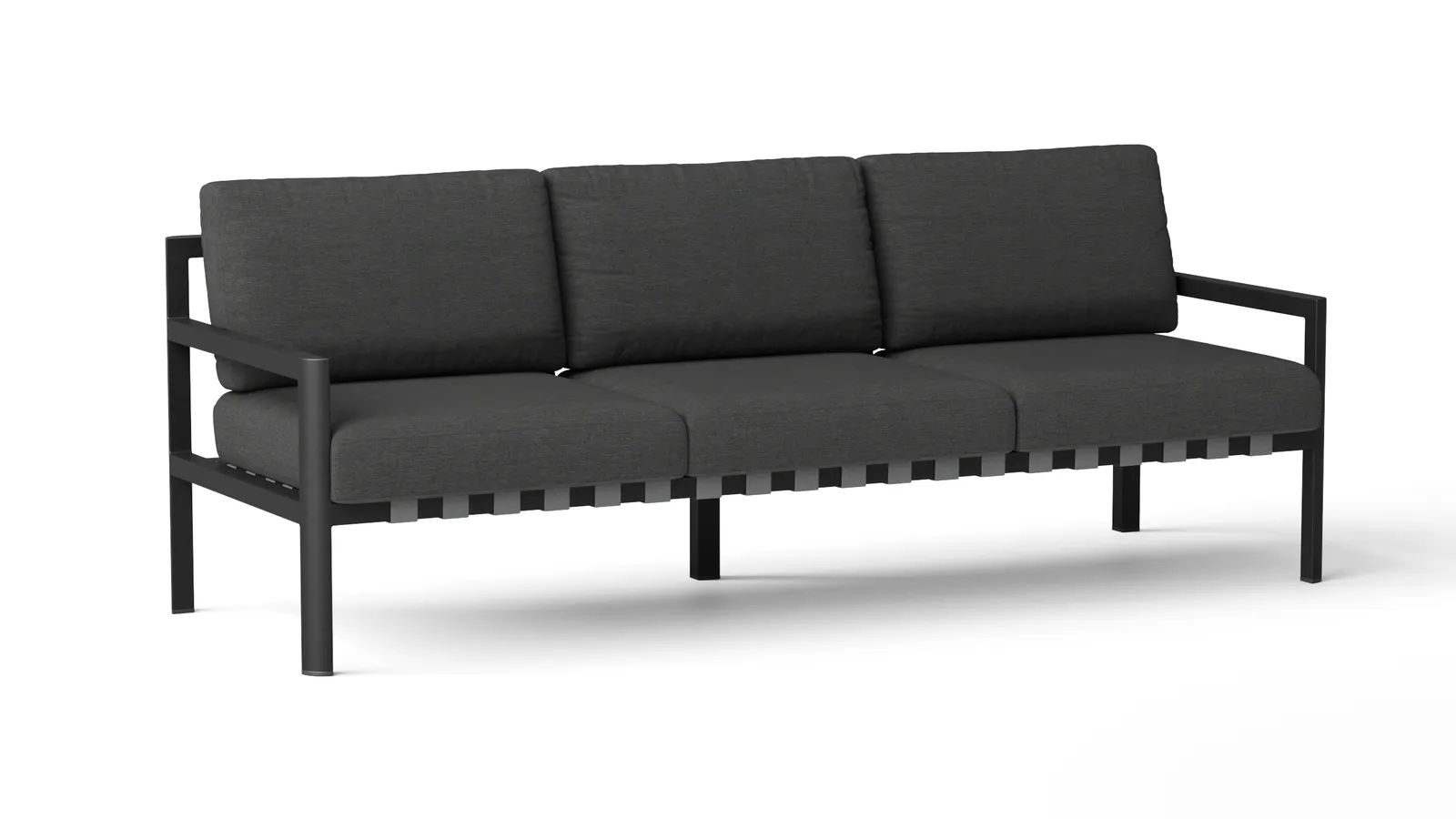 Manly Black Outdoor Three Seat Sofa
