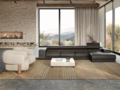 Napoleon Leather Chaise Lounge Option B