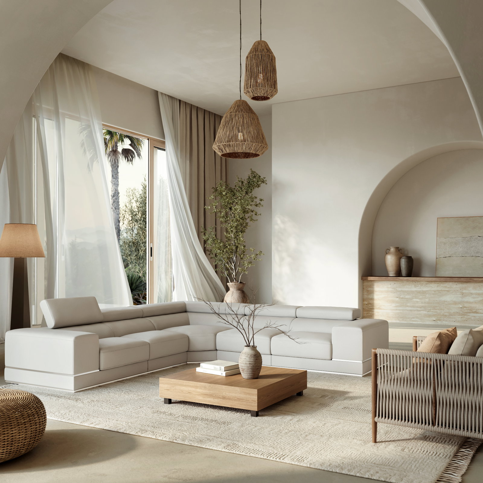 Napoleon Leather Corner Lounge Option A