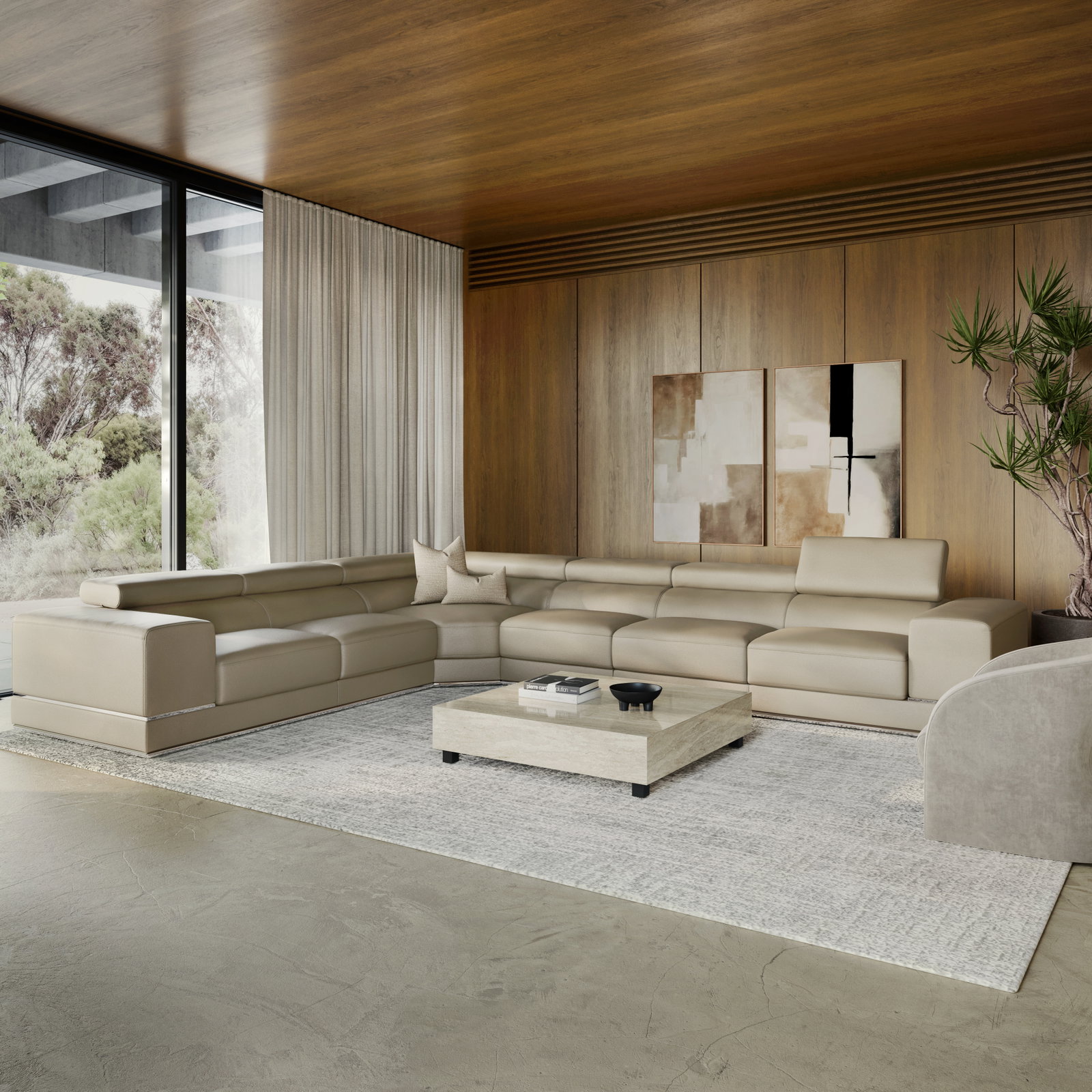 Napoleon Leather Corner Lounge Option B