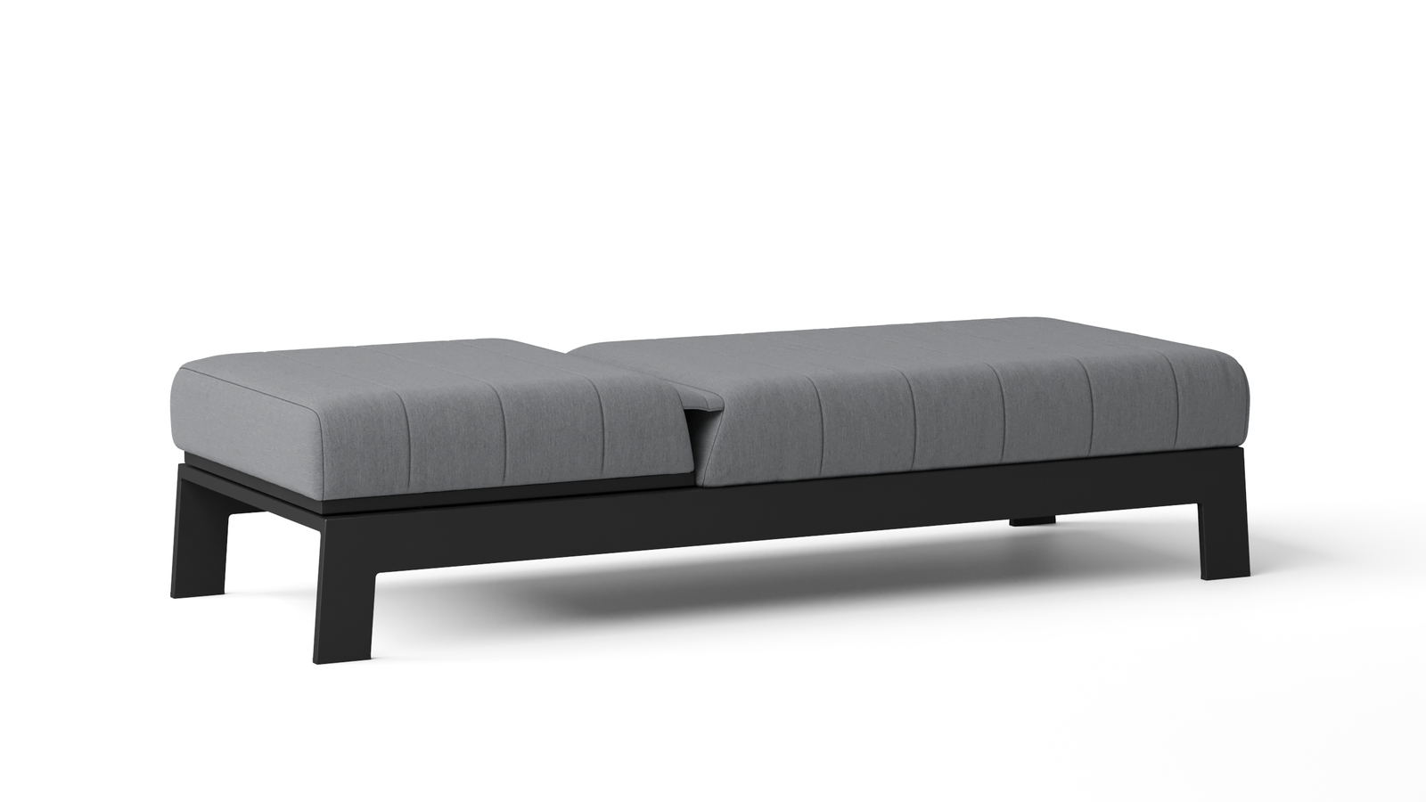 New Noosa Black Outdoor Fabric Sun Lounge