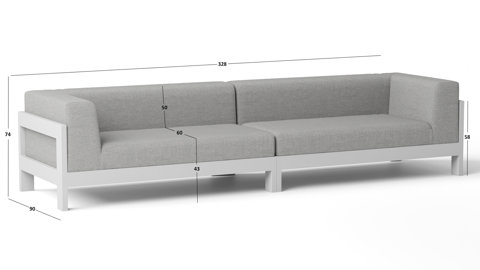 New Noosa White Outdoor Fabric Lounge 8