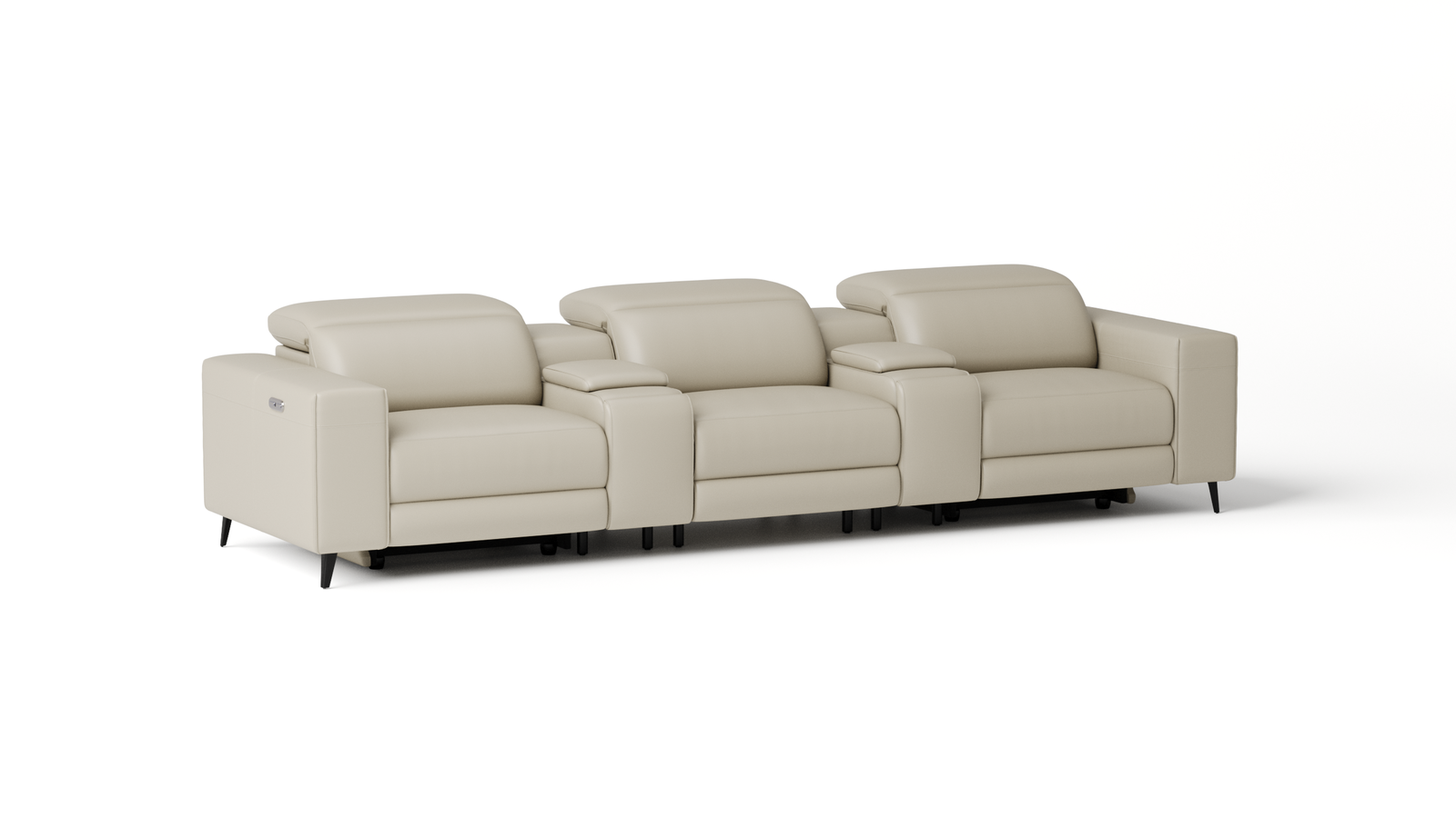 Stirling Leather 3 Seat Home Theatre Recliner Lounge