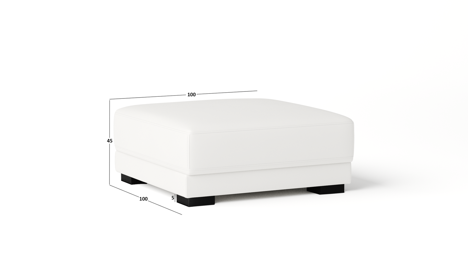 Volante Leather Ottoman 100x100x45