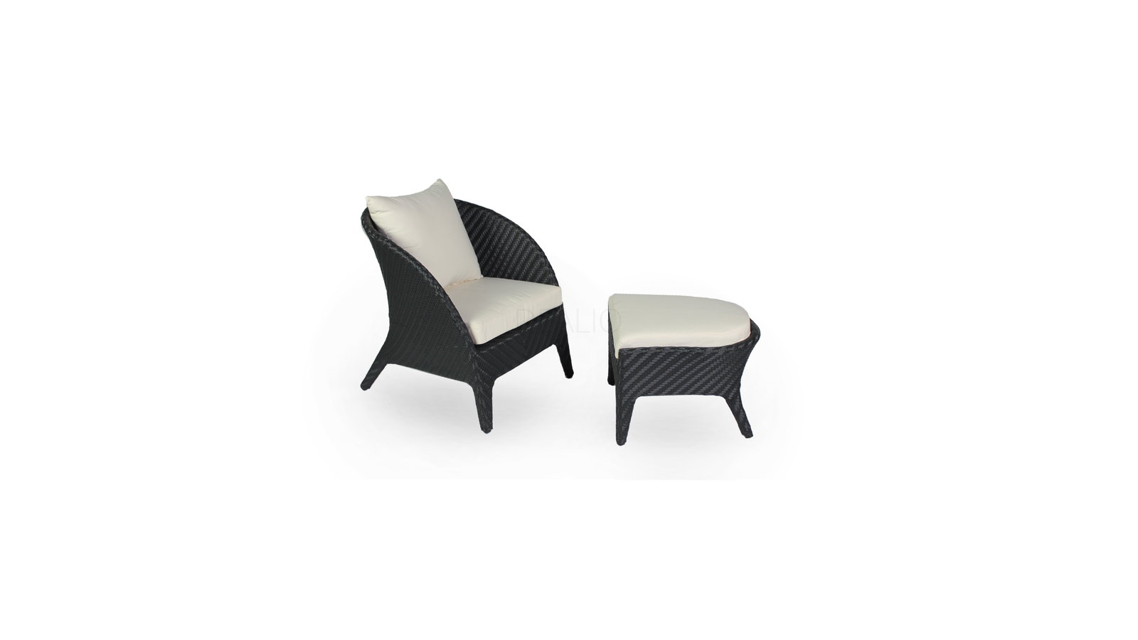 SIGNATURE Chair And Stool (Wicker Colour-charcoal Black - Sku41621) 1